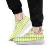 St. Patrick's Day Plaid Print White Athletic Shoes-grizzshop