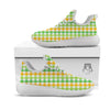 St. Patrick's Day Plaid Print White Athletic Shoes-grizzshop