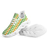 St. Patrick's Day Plaid Print White Running Shoes-grizzshop