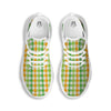 St. Patrick's Day Plaid Print White Running Shoes-grizzshop