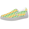 St. Patrick's Day Plaid Print White Slip On Shoes-grizzshop