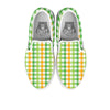 St. Patrick's Day Plaid Print White Slip On Shoes-grizzshop