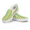 St. Patrick's Day Plaid Print White Slip On Shoes-grizzshop