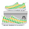 St. Patrick's Day Plaid Print White Sneaker-grizzshop