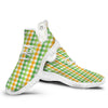 St. Patrick's Day Plaid Print White Walking Shoes-grizzshop