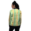 St. Patrick's Day Plaid Print Women's Bomber Jacket-grizzshop