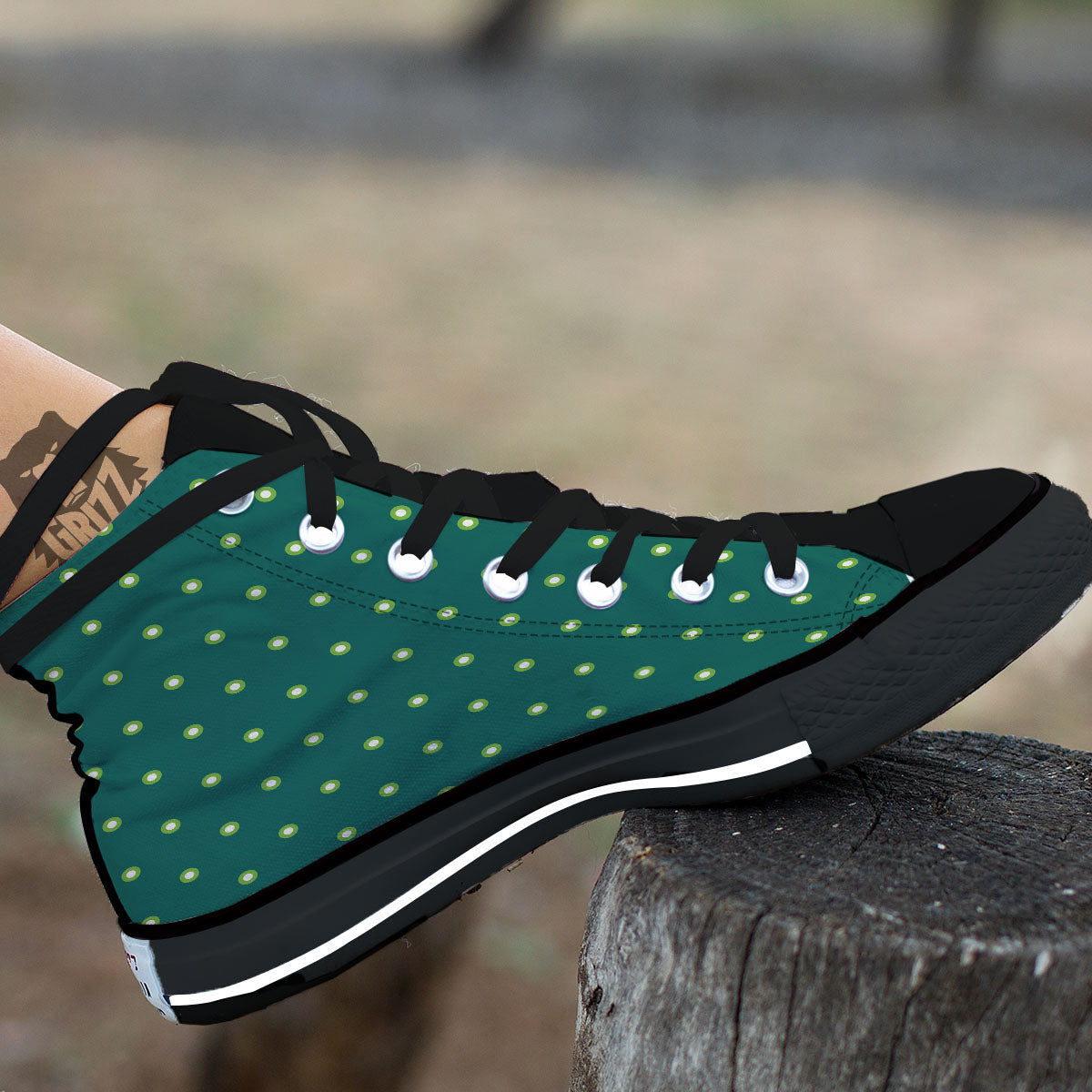 St. Patrick's Day Polka Dot Irish Print Black High Top Shoes-grizzshop