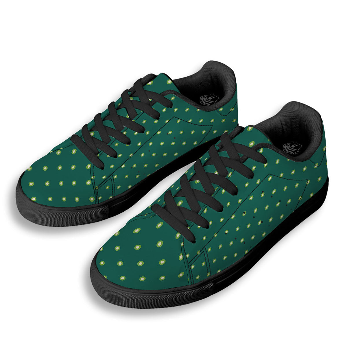 St. Patrick's Day Polka Dot Irish Print Black Low Top Sneakers-grizzshop