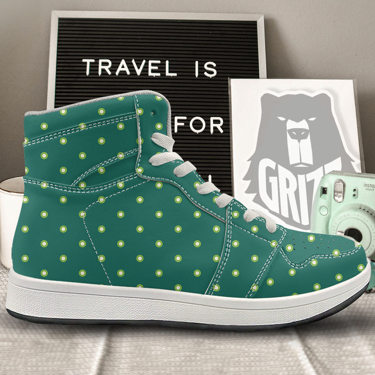 St. Patrick's Day Polka Dot Irish Print High Top Sneakers-grizzshop