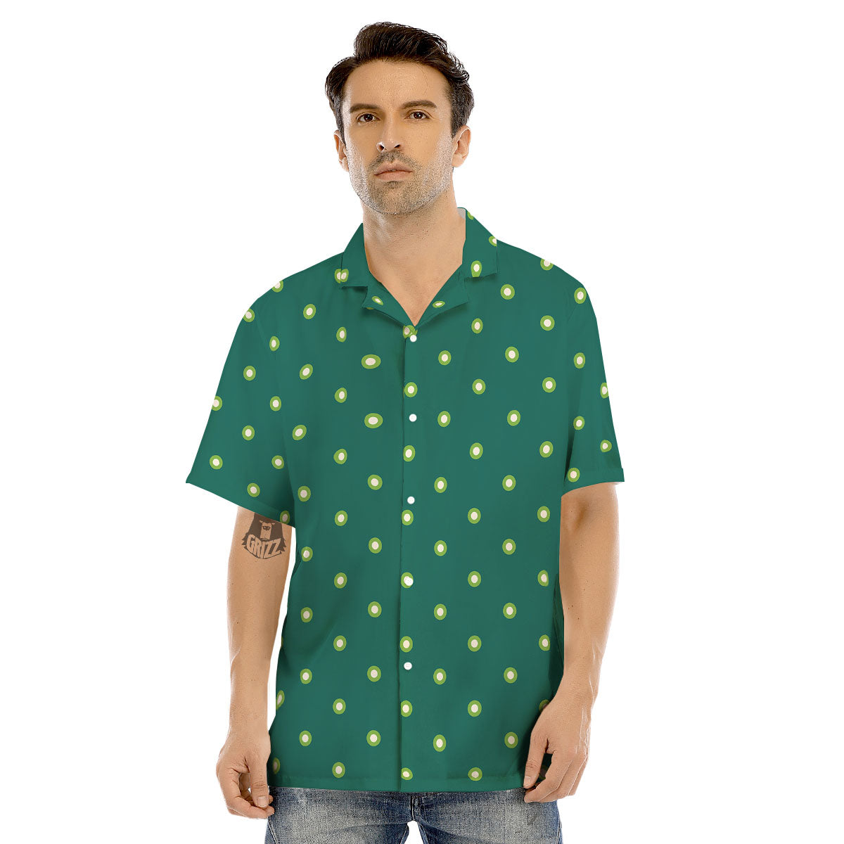 St. Patrick's Day Polka Dot Irish Print Men's Hawaiian Shirt-grizzshop