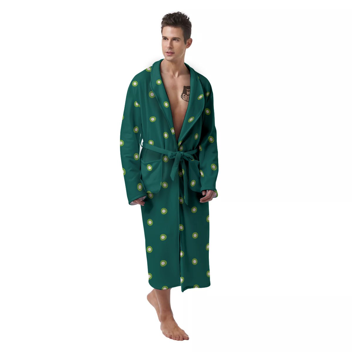 St. Patrick's Day Polka Dot Irish Print Men's Robe-grizzshop