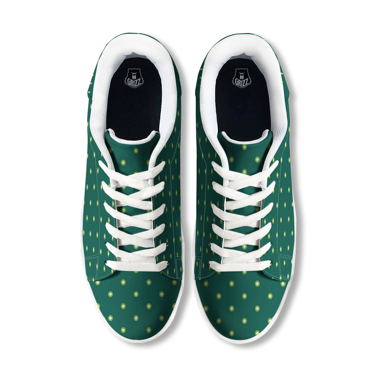 St. Patrick's Day Polka Dot Irish Print White Low Top Sneakers-grizzshop