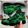 St. Patrick's Day Shamrock Clover Print Black Basketball Shoes-grizzshop