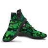 St. Patrick's Day Shamrock Clover Print Black Walking Shoes-grizzshop