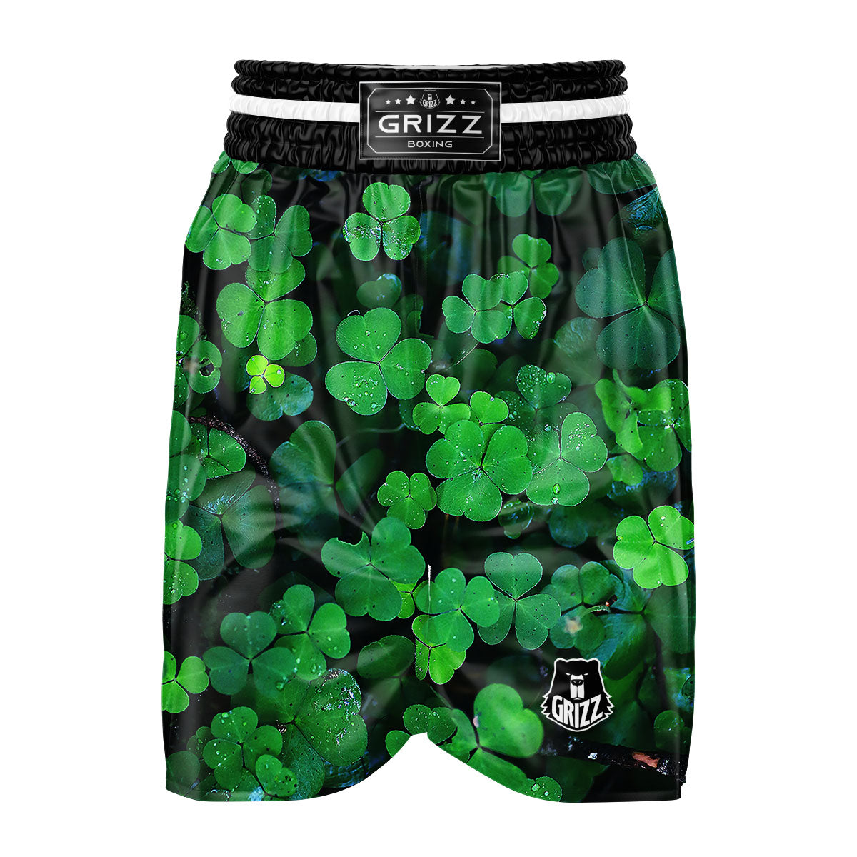 St. Patrick's Day Shamrock Clover Print Boxing Shorts-grizzshop