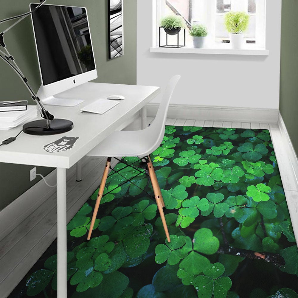 St. Patrick's Day Shamrock Clover Print Floor Mat-grizzshop