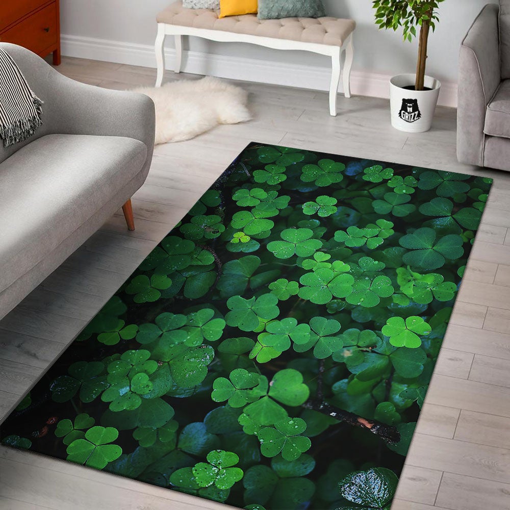 St. Patrick's Day Shamrock Clover Print Floor Mat-grizzshop