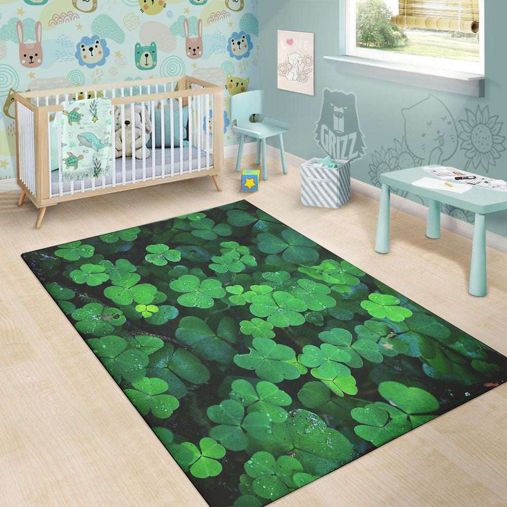 St. Patrick's Day Shamrock Clover Print Floor Mat-grizzshop