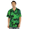 St. Patrick's Day Shamrock Clover Print Men's Hawaiian Shirt-grizzshop