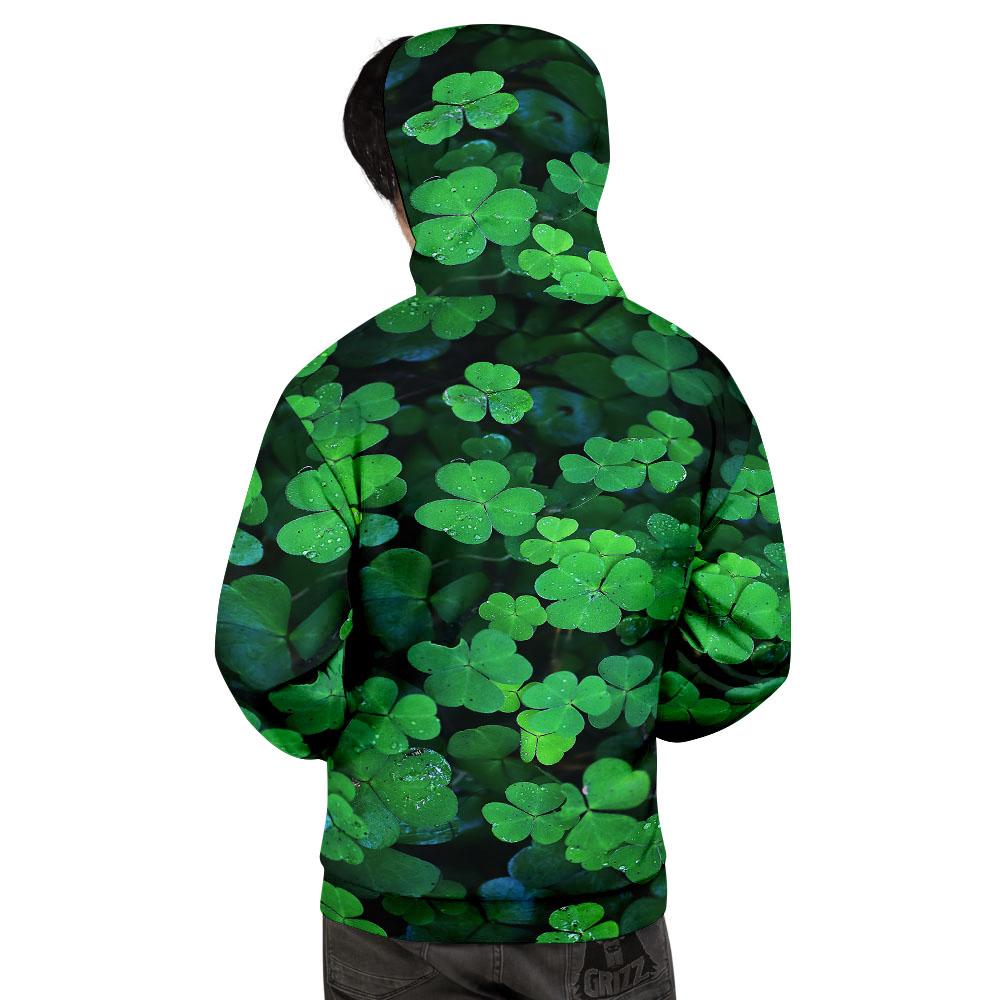 St. Patrick's Day Shamrock Clover Print Men's Hoodie-grizzshop