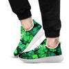 St. Patrick's Day Shamrock Clover Print White Athletic Shoes-grizzshop