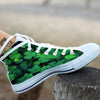 St. Patrick's Day Shamrock Clover Print White High Top Shoes-grizzshop