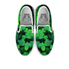 St. Patrick's Day Shamrock Clover Print White Slip On Shoes-grizzshop