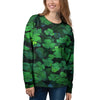 St. Patrick's Day Shamrock Clover Print Women's Sweatshirt-grizzshop