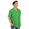 St. Patrick's Day Shamrock Leaf Print Pattern Men's Hawaiian Shirt-grizzshop