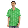 St. Patrick's Day Shamrock Leaf Print Pattern Men's Hawaiian Shirt-grizzshop