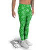 St. Patrick's Day Shamrock Leaf Print Pattern Men's Leggings-grizzshop