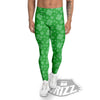 St. Patrick's Day Shamrock Leaf Print Pattern Men's Leggings-grizzshop