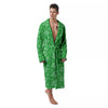 St. Patrick's Day Shamrock Leaf Print Pattern Men's Robe-grizzshop