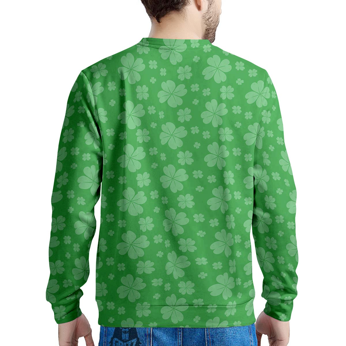 St. Patrick's Day Shamrock Leaf Print Pattern Men's Sweatshirt-grizzshop