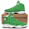 St. Patrick's Day Shamrock Leaf Print Pattern White Basketball Shoes-grizzshop