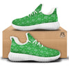 St. Patrick's Day Shamrock Leaf Print Pattern White Walking Shoes-grizzshop