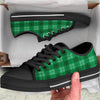 St. Patrick's Day Shamrock Plaid Print Pattern Black Low Top Shoes-grizzshop