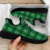 St. Patrick's Day Shamrock Plaid Print Pattern Black Walking Shoes-grizzshop