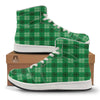 St. Patrick's Day Shamrock Plaid Print Pattern High Top Sneakers-grizzshop