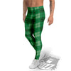 St. Patrick's Day Shamrock Plaid Print Pattern Men's Leggings-grizzshop