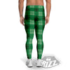 St. Patrick's Day Shamrock Plaid Print Pattern Men's Leggings-grizzshop