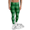 St. Patrick's Day Shamrock Plaid Print Pattern Men's Leggings-grizzshop