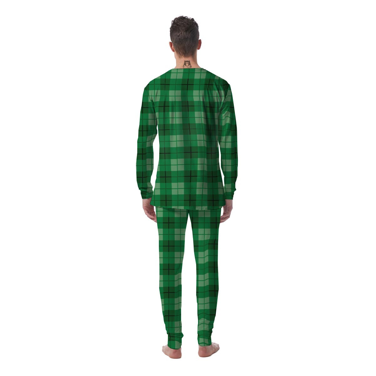 St. Patrick's Day Shamrock Plaid Print Pattern Men's Pajamas-grizzshop