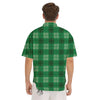 St. Patrick's Day Shamrock Plaid Print Pattern Men's Short Sleeve Shirts-grizzshop