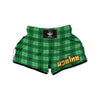 St. Patrick's Day Shamrock Plaid Print Pattern Muay Thai Boxing Shorts-grizzshop