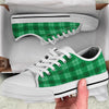 St. Patrick's Day Shamrock Plaid Print Pattern White Low Top Shoes-grizzshop