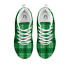 St. Patrick's Day Shamrock Plaid Print Pattern White Sneaker-grizzshop