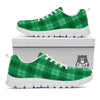 St. Patrick's Day Shamrock Plaid Print Pattern White Sneaker-grizzshop