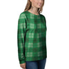 St. Patrick's Day Shamrock Plaid Print Pattern Women's Sweatshirt-grizzshop