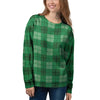 St. Patrick's Day Shamrock Plaid Print Pattern Women's Sweatshirt-grizzshop